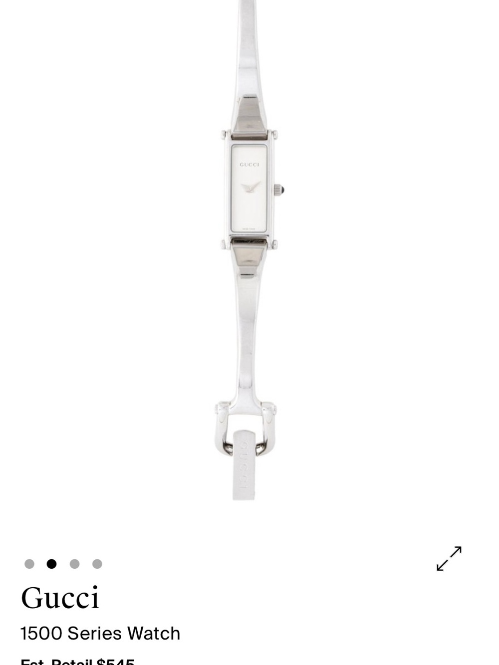 Gucci Silver Rectangular Bangle Watch - Picture 5 of 7